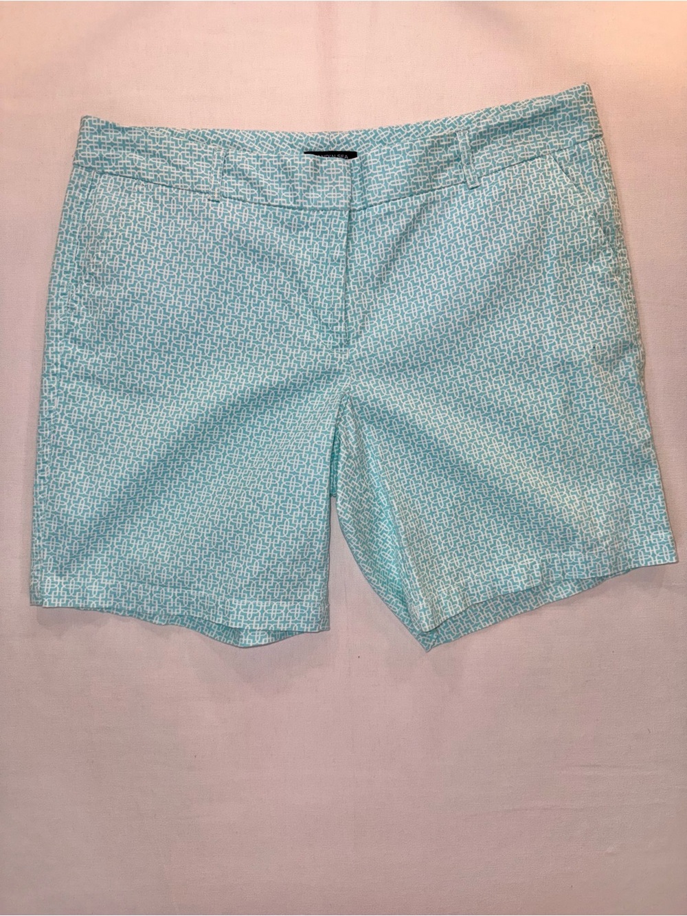 Light Aqua Patterned Women's Bermuda Shorts